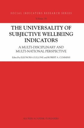 Gullone / Cummins | The Universality of Subjective Wellbeing Indicators | Buch | 978-1-4020-1044-6 | sack.de