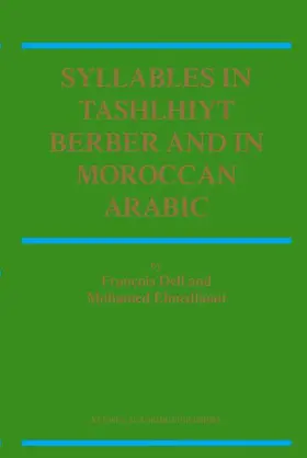 Elmedlaoui / Dell |  Syllables In Tashlhiyt Berber And In Moroccan Arabic | Buch |  Sack Fachmedien