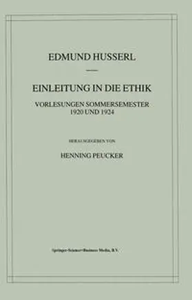 Husserl / Peucker | Einleitung in die Ethik | E-Book | www.sack.de