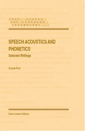 Fant | Speech Acoustics and Phonetics | E-Book | sack.de