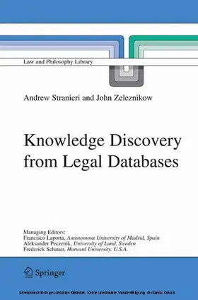 Stranieri / Zeleznikow | Knowledge Discovery from Legal Databases | E-Book | sack.de