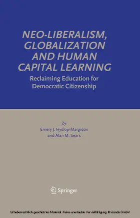 Hyslop-Margison / Sears |  Neo-Liberalism, Globalization and Human Capital Learning | eBook | Sack Fachmedien