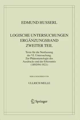 Husserl / Melle |  Logische Untersuchungen. Ergänzungsband. Zweiter Teil. | eBook | Sack Fachmedien