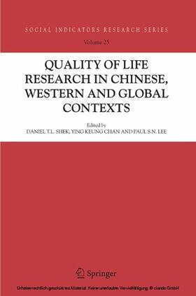 Shek / Chan / Lee | Quality-of-Life Research in Chinese, Western and Global Contexts | E-Book | sack.de