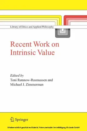 Rønnow-Rasmussen / Zimmerman | Recent Work on Intrinsic Value | E-Book | sack.de