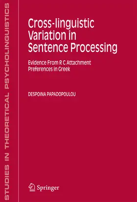 Papadopoulou | Cross-linguistic Variation in Sentence Processing | E-Book | www.sack.de