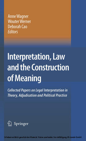 Wagner / Werner / Cao | Interpretation, Law and the Construction of Meaning | E-Book | sack.de