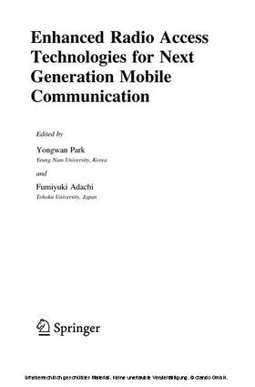 Park / Adachi | Enhanced Radio Access Technologies for Next Generation Mobile Communication | E-Book | sack.de