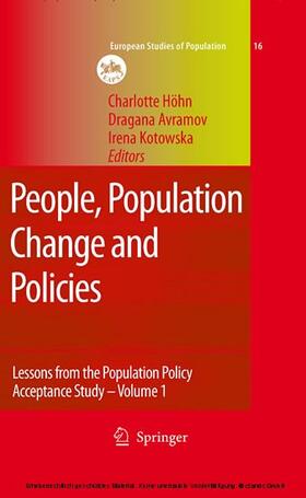 Höhn / Avramov / Kotowska | People, Population Change and Policies | E-Book | sack.de
