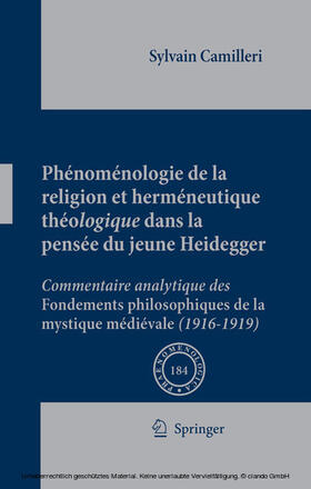 Camilleri |  Phénoménologie de la religion et herméneutique théologique dans la pensée du jeune Heidegger | eBook | Sack Fachmedien