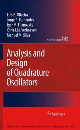 Oliveira / Fernandes / Filanovsky | Analysis and Design of Quadrature Oscillators | E-Book | www.sack.de