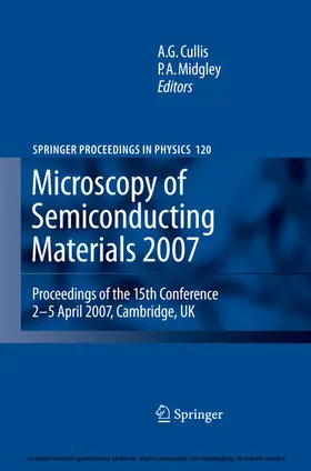 Cullis / Midgley | Microscopy of Semiconducting Materials 2007 | E-Book | www.sack.de