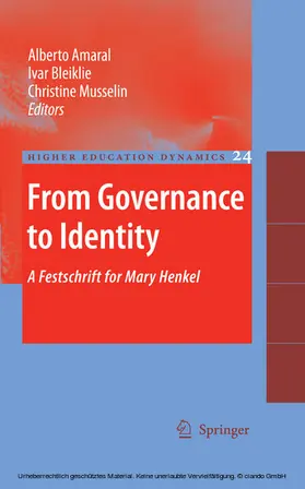 Amaral / Bleiklie / Musselin |  From Governance to Identity | eBook | Sack Fachmedien