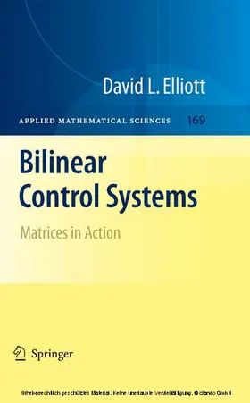 Elliott |  Bilinear Control Systems | eBook | Sack Fachmedien