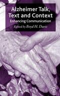 Davis |  Alzheimer Talk, Text and Context | Buch |  Sack Fachmedien