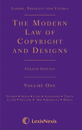 Vitoria / Speck / Lane |  Laddie, Prescott and Vitoria: The Modern Law of Copyright and Designs | Buch |  Sack Fachmedien