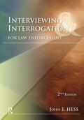 Hess |  Interviewing & Interrogation for Law Enforcement | Buch |  Sack Fachmedien