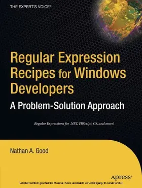 Good |  Regular Expression Recipes for Windows Developers | eBook | Sack Fachmedien
