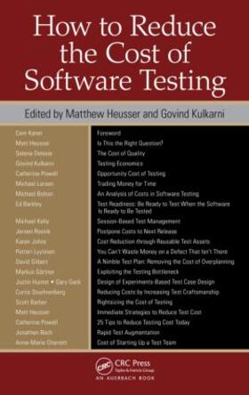 Heusser / Kulkarni | How to Reduce the Cost of Software Testing | Buch | 978-1-4398-6155-4 | sack.de