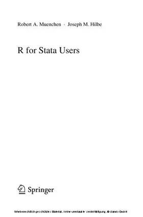 Muenchen / Hilbe |  R for Stata Users | eBook | Sack Fachmedien