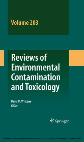 Whitacre |  Reviews of Environmental Contamination and Toxicology Vol 203 | eBook | Sack Fachmedien
