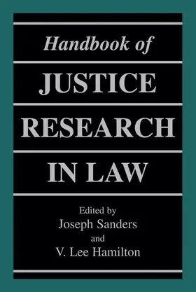 Hamilton / Sanders |  Handbook of Justice Research in Law | Buch |  Sack Fachmedien