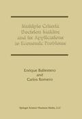 Romero / Ballestero |  Multiple Criteria Decision Making and its Applications to Economic Problems | Buch |  Sack Fachmedien