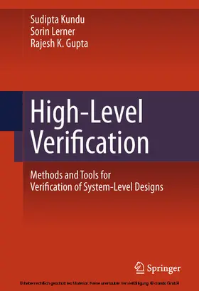 Kundu / Lerner / Gupta |  High-Level Verification | eBook | Sack Fachmedien