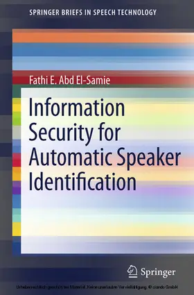 El-Samie | Information Security for Automatic Speaker Identification | E-Book | sack.de