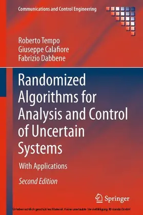 Tempo / Calafiore / Dabbene |  Randomized Algorithms for Analysis and Control of Uncertain Systems | eBook | Sack Fachmedien