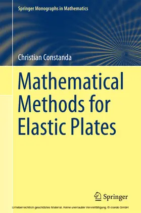 Constanda |  Mathematical Methods for Elastic Plates | eBook | Sack Fachmedien