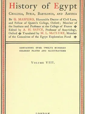 Maspero |  History of Egypt, Chaldea, Syria, Babylonia, and Assyria, Vol. 8 | eBook | Sack Fachmedien