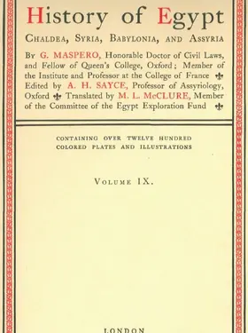 Maspero |  History of Egypt, Chaldea, Syria, Babylonia, and Assyria, Vol. 9 | eBook | Sack Fachmedien