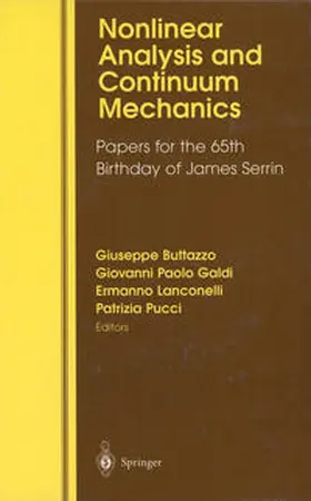 Butazzo / Galdi / Lanconelli |  Nonlinear Analysis and Continuum Mechanics | eBook | Sack Fachmedien