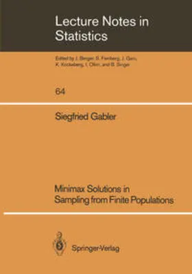 Gabler |  Minimax Solutions in Sampling from Finite Populations | eBook | Sack Fachmedien