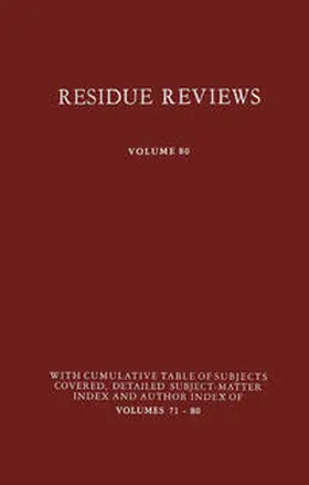 Gunther | Residue Reviews | E-Book | www.sack.de