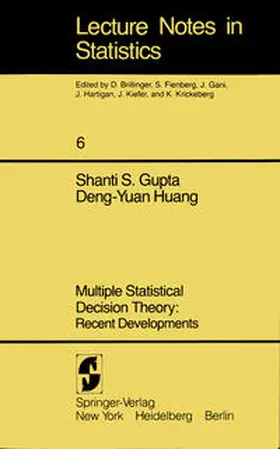 Gupta / Huang |  Multiple Statistical Decision Theory: Recent Developments | eBook | Sack Fachmedien