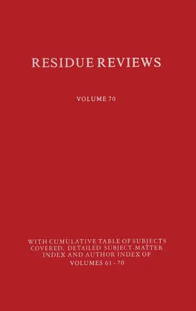 Gunther |  Residues of Pesticides and Other Contaminants in the Total Environment | Buch |  Sack Fachmedien