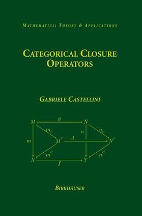 Castellini | Categorical Closure Operators | Buch | 978-1-4612-6504-7 | sack.de