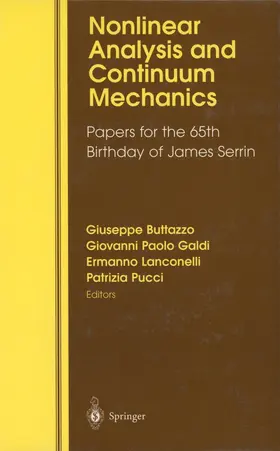 Butazzo / Galdi / Lanconelli |  Nonlinear Analysis and Continuum Mechanics | Buch |  Sack Fachmedien