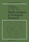 Rundel / Nagy / Ehleringer |  Stable Isotopes in Ecological Research | Buch |  Sack Fachmedien