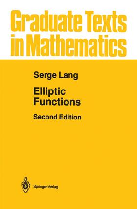 Lang |  Elliptic Functions | Buch |  Sack Fachmedien