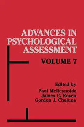 McReynolds / Rosen / Chelune |  Advances in Psychological Assessment | eBook | Sack Fachmedien