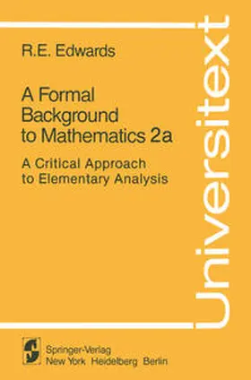 Edwards |  A Formal Background to Mathematics 2a | eBook | Sack Fachmedien
