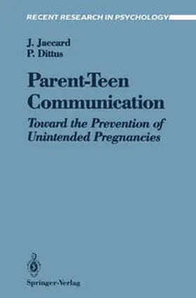Jaccard / Dittus |  Parent-Teen Communication | eBook | Sack Fachmedien