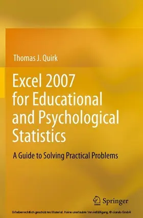 Quirk | Excel 2007 for Educational and Psychological Statistics | E-Book | sack.de