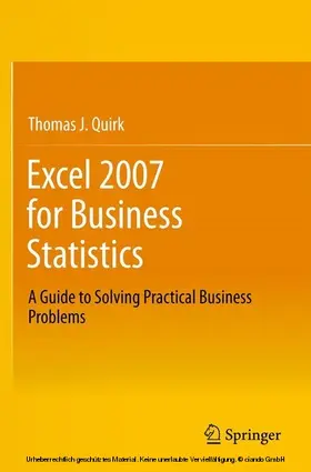 Quirk | Excel 2007 for Business Statistics | E-Book | sack.de