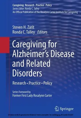 Zarit / Talley |  Caregiving for Alzheimer's Disease and Related Disorders | eBook | Sack Fachmedien