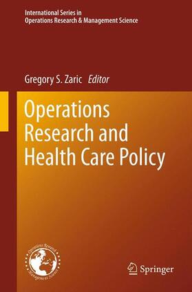 Zaric |  Operations Research and Health Care Policy | Buch |  Sack Fachmedien