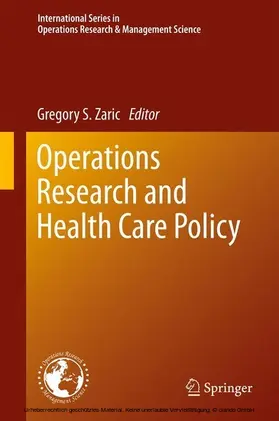 Zaric | Operations Research and Health Care Policy | E-Book | sack.de